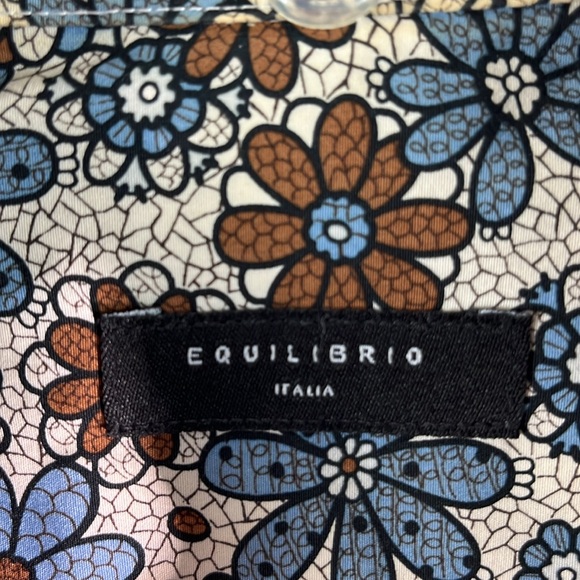 Equilirbio Italy Men's Flower Print Long Sleeve Slim Fit Shirt. Size: Medium - Picture 3 of 10